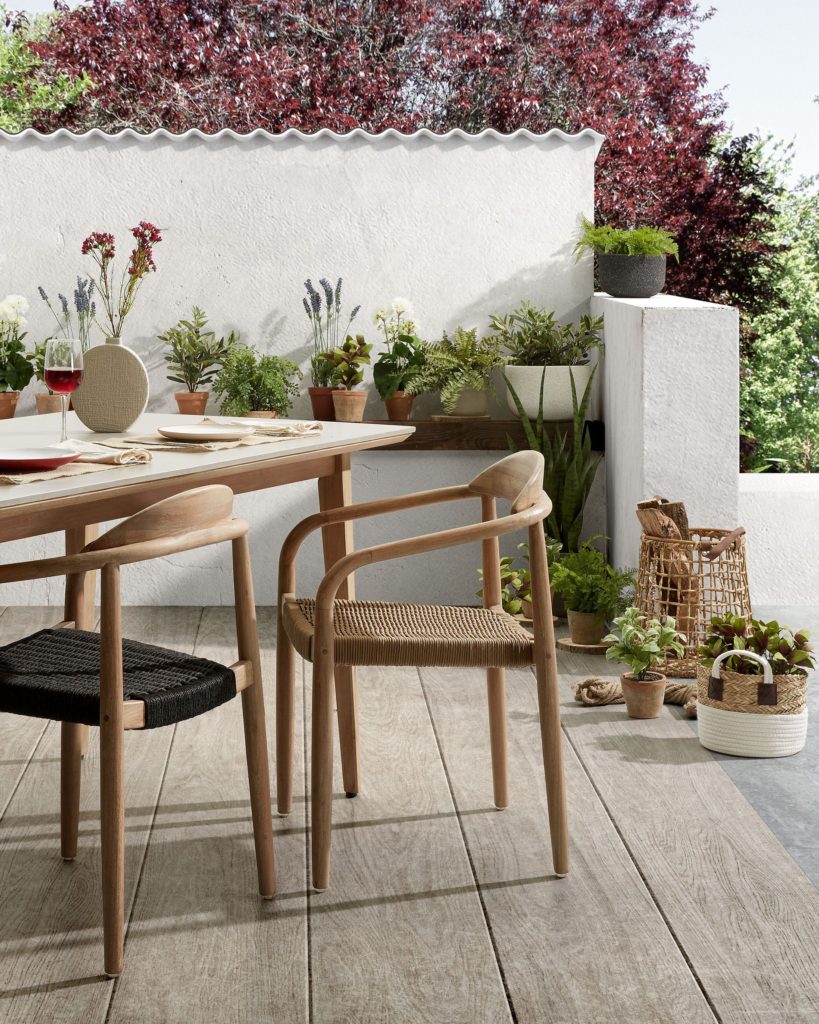 rope and light wood dining chair
