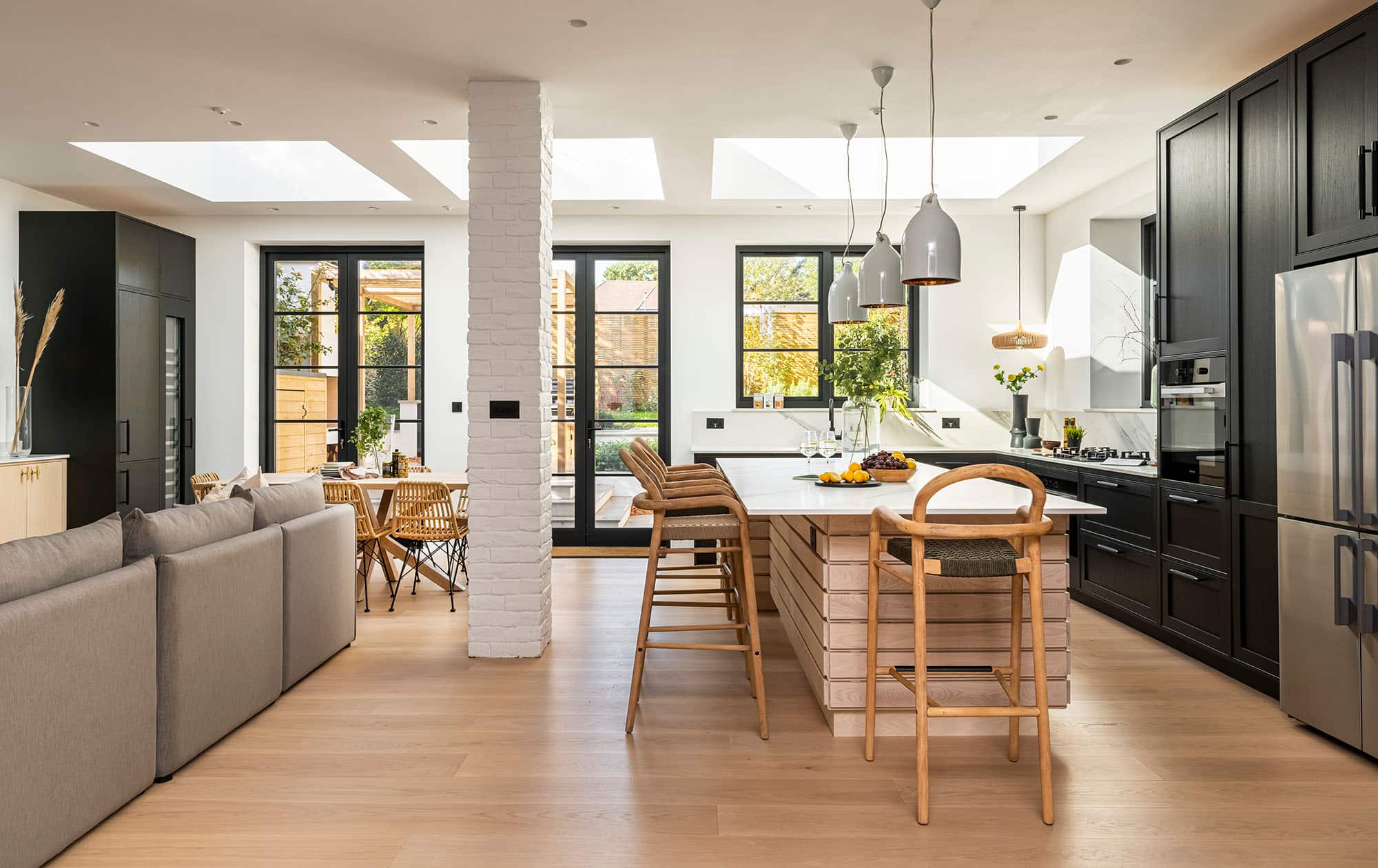 black window and door frames